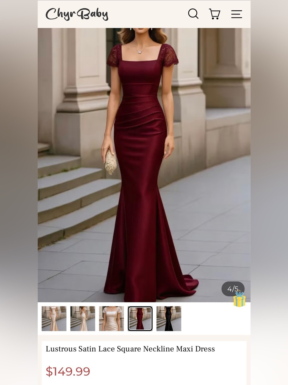 Elegant Burgundy Mermaid Evening Dress with Lace Sleeves